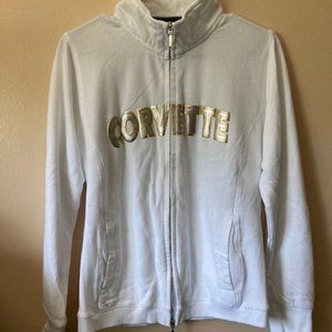 CORVETTE WHITE TURTLE NECK ZIP JACKET